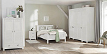 Набор мебели для спальни Рауна 1 (140х200) Белый воск Массив сосны Белый воск