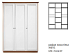 Шкаф трехдверный Торино ГМ 8193 Фасад: МДФ, облицованный шпоном дуба/Каркас: МДФ, облицованный шпоном дуба/Опоры:  массив дуба  163*223*62
