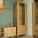 Шкаф с витриной  Amandi 1R/1L  сращенный дуб масло бейц 60х195х40