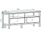 Тумба под ТВ Нордик (Nordic) на 2 ящика Массив березы Без покрытия