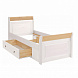 Кровать Бейли с ящиками 90х200 сосна белый воск/антик 90х200