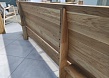 Кровать  Amandi  200*200 без чехла с полками изголовье 2700 сращенный дуб масло бейц 305х85,5х215,5