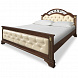 Кровать Элизабет-2 с кованым декором полутороспальные 140х200  массив сосны темная палитра