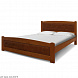 Кровать Березка 1 с кожей 90х200  массив сосны темная палитра