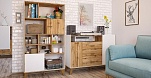 Шкаф комбинированный Сканди МН-036-11 ЛДСП Белый/Дуб Вотан