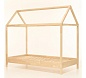 Кровать Нордик (Nordic)  Домик с бортиком 80*160 Массив березы Без покрытия