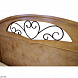 Кровать Эврос 2 с кованым декором 120х200  массив сосны темная палитра