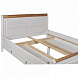 Кровать Мальта-160 с ящиком Массив сосны Белый воск 160х200