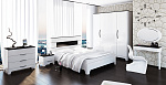 Набор мебели для спальни Верона 1 МДФ/ЛДСП Белый глянец/Черный глянец