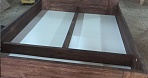Кровать  90х200 Орт для П/М с нишей Дикий дуб castle brown 99*85,5*209