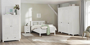 Набор мебели для спальни Рауна 1 (140х200) Белый воск