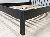 Кровать металлическая  "Агата" 140x200 Металл/Массив берёзы чёрный/махагон