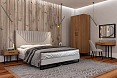 Кровать (160х200) Loft Alberta Стоун как на фото  Металл/ЛДСП/Ткань 160х200