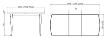 Стол раскладной "Прованс-1" 1200(1600)х700 Массив дуба Цвет дуба (прозрачный лак) 120/160х75х70